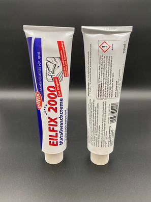 2x Eilfix 2000 Metallwaschcreme 150ml Chrom Messing Metall Reiniger reinigen CNS