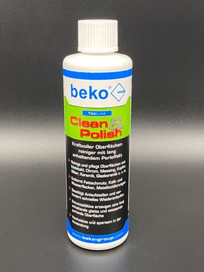 beko TecLine Clean & Polish 250ml Oberflächen Reiniger Edelstahl Chrom Silber