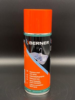 Berner Edelstahl Pflegespray 400ml Edelstahlspray Reiniger Küchen 160366