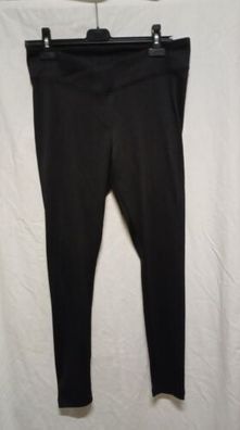 H&M Divided Damen Leggings Stoffhose eng Gr. L gerippt schwarz Basic * A8