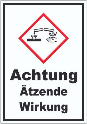 Aufkleber Ätzende Wirkung Ätzwirkung