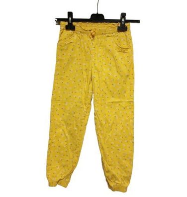 H&M Hose Gr. 128 Mädchen Jogger elastischer Bund Sommer Hose lang Gelb Blume#D3#