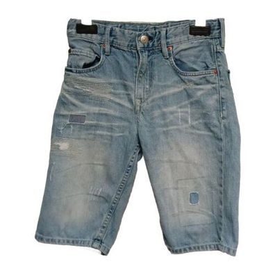 H&M Jeans Shorts Gr. 128 Junge kurze Hose blau Sommer destroyed * D3*