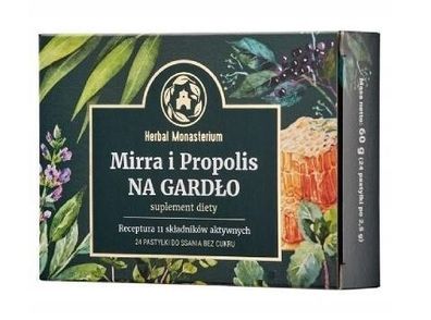 Zuckerfreie Mirra und Propolis Halsbonbons - 24 Pastillen