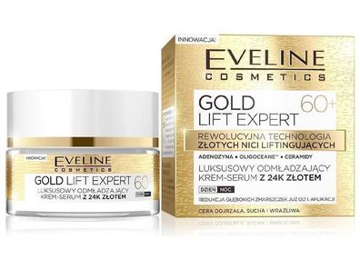 Eveline Gold-Lift Anti-Aging Serum mit 24 Karat Gold, Fér Haut 60 + , 50ml