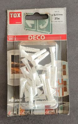 TOX Allzweckdübel Deco 5x25 mm, 25 Stück, 016700011