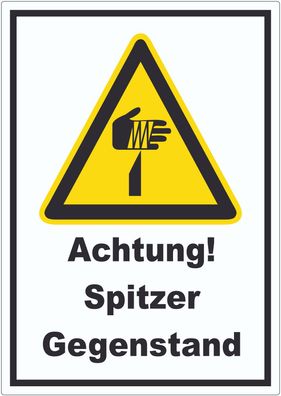Achtung Spitzer Gegenstand Aufkleber