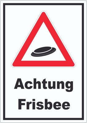 Achtung Frisbee Aufkleber