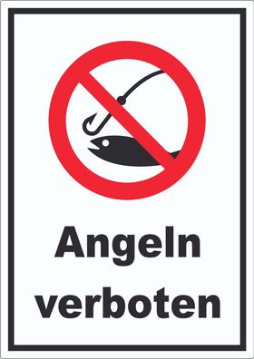 Angeln verboten Aufkleber