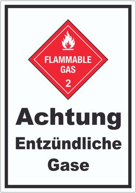 Aufkleber Entzündliche Gase Flammable Gas