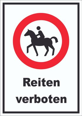 Reiten verboten Aufkleber