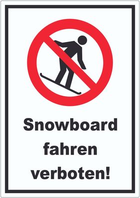 Snowboard fahren verboten Aufkleber