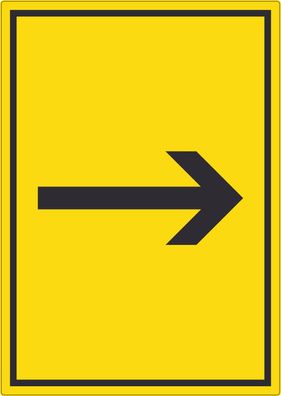 Richtungspfeil rechts Aufkleber hochkant schwarz gelb Pfeil