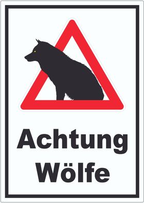 Achtung Wölfe Aufkleber