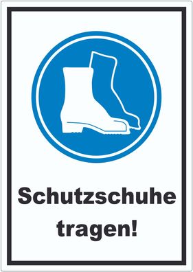 Schutzschuhe tragen Aufkleber