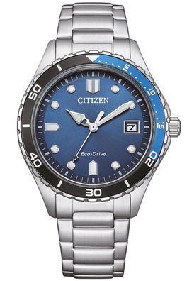 Citizen Eco-Drive Solaruhr in Unisexgröße Stahl/Blau AW1821-89L