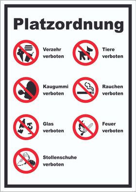 Aufkleber Platzordnung