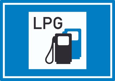 Tankstelle mit Autogas Symbol Aufkleber