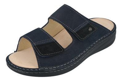 FINN Comfort Psara Herren Mellow Pantolette Hausschuhe blau nautic Nubukleder