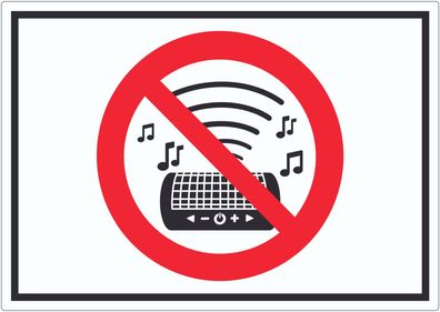 Aufkleber Laute Musik verboten Symbol