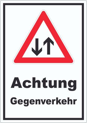 Aufkleber Achtung Gegenverkehr