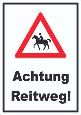 Achtung Reiterweg Aufkleber