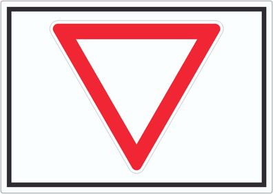 Aufkleber Vorfahrt gewähren Symbol