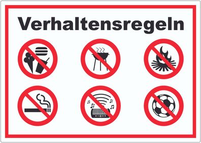 Aufkleber Verhaltensregeln Verbote