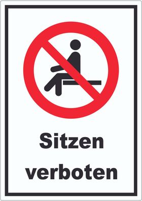 Sitzen verboten Aufkleber