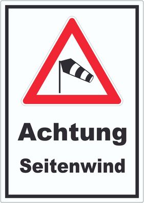 Aufkleber Achtung Seitenwind