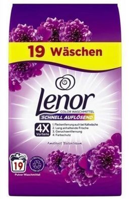 Lenor Amethyst Waschpulver für Buntwäsche, 1,14 kg