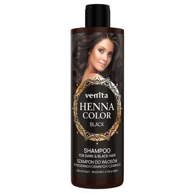 Venita Henna Schwarzes Shampoo 300ml für Dunkles Haar