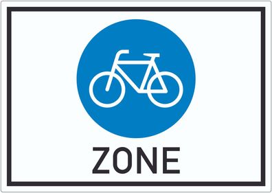 Aufkleber Fahrradzone Symbol