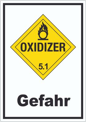 Aufkleber Oxidierend wirkend Gefahr Oxidizer entzündend
