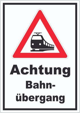 Aufkleber Achtung Bahnübergang