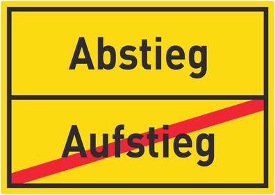 Abstieg Aufstieg Aufkleber Ortsaufkleber