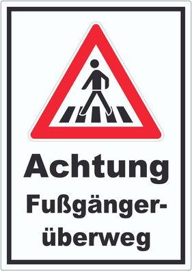 Aufkleber Achtung Fußgängerüberweg