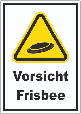 Vorsicht Frisbee Aufkleber