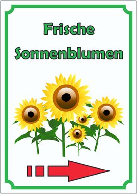 Sonnenblumen Aufkleber Hochkant mit Pfeil rechts