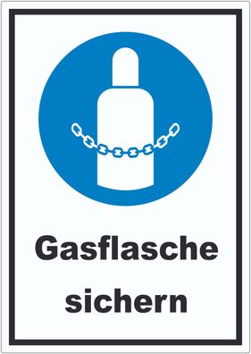 Gasflaschen sichern Aufkleber