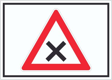 Aufkleber Achtung Kreuzung Vorfahrt rechts Symbol