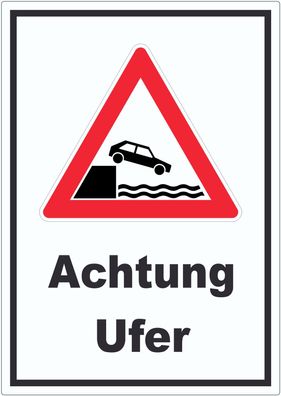 Achtung Ufer Aufkleber