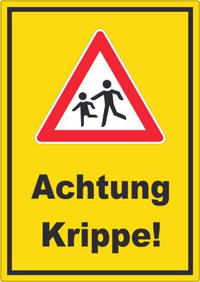 Achtung Krippe Aufkleber