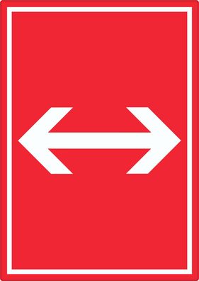 Richtungspfeil rechts links Aufkleber hochkant weiss rot Pfeil