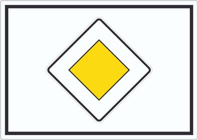 Vorfahrtstraße Symbol Aufkleber