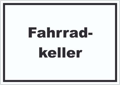 Fahrradkeller Aufkleber mit Text Rad Bike waagerecht