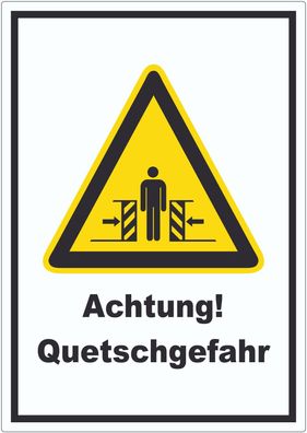 Achtung Quetschgefahr Aufkleber