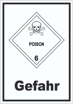 Aufkleber Giftige Stoffe Gefahr Poison Totenkopf