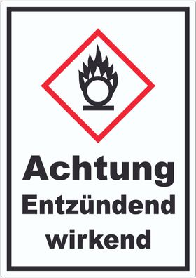 Aufkleber Entzündend wirkend Brandfördernd Flamme