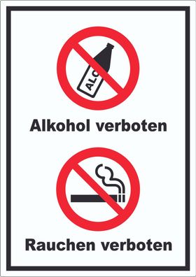 Aufkleber Alkohol Rauchen verboten